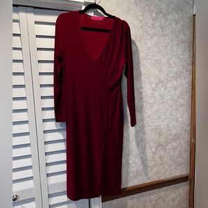 Boohoo red midi dress